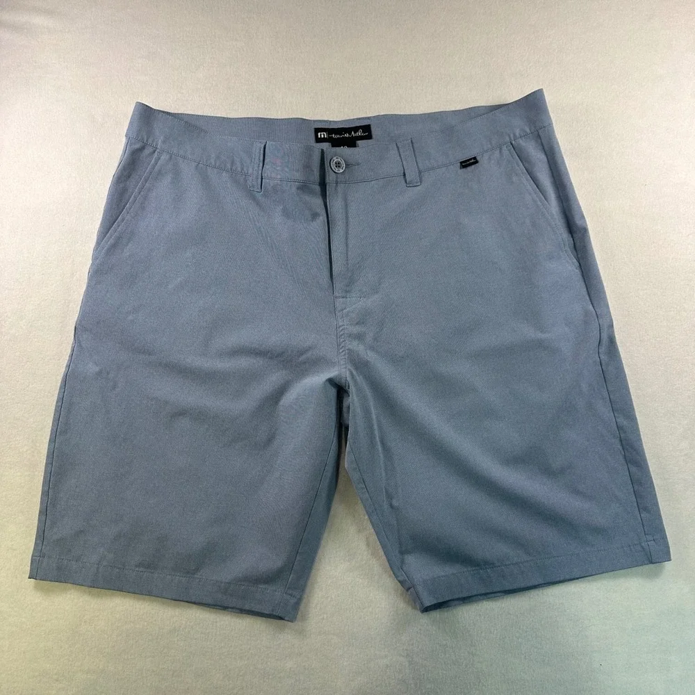 TravisMathew Beckett Golf Shorts Mens 40 Blue Heather Performance Stretch 10